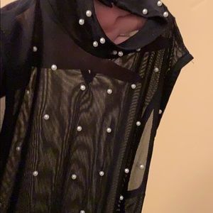 Pearl Embellished Sheer Body Suit